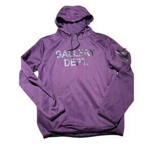 Gallery Dept Mens L Purple Adjustable Athletic Hooded Sweatshirt